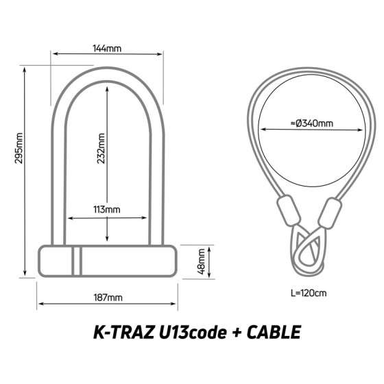 Zefal K-TRAZ U13 Code + Cable